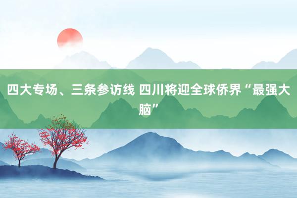 四大专场、三条参访线 四川将迎全球侨界“最强大脑”