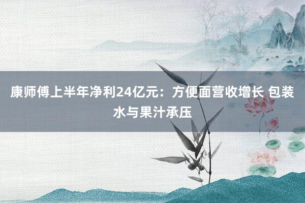康师傅上半年净利24亿元：方便面营收增长 包装水与果汁承压