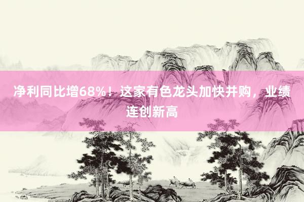 净利同比增68%！这家有色龙头加快并购，业绩连创新高