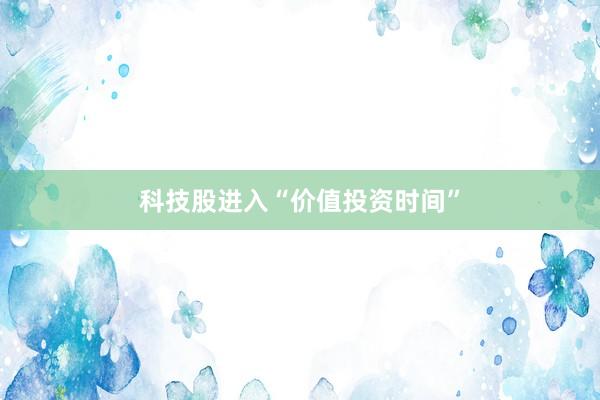 科技股进入“价值投资时间”