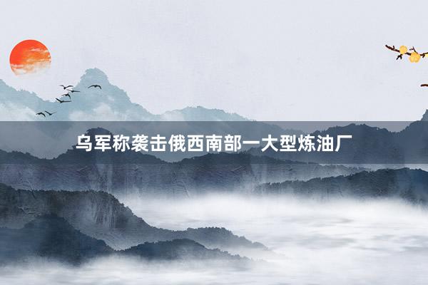 乌军称袭击俄西南部一大型炼油厂