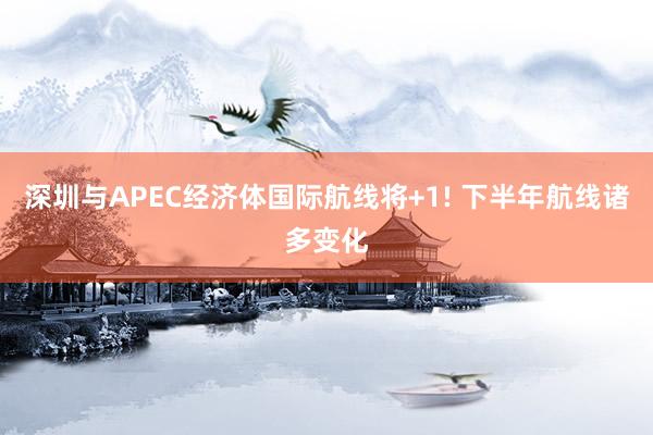 深圳与APEC经济体国际航线将+1! 下半年航线诸多变化