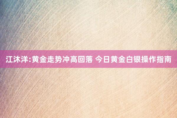 江沐洋:黄金走势冲高回落 今日黄金白银操作指南