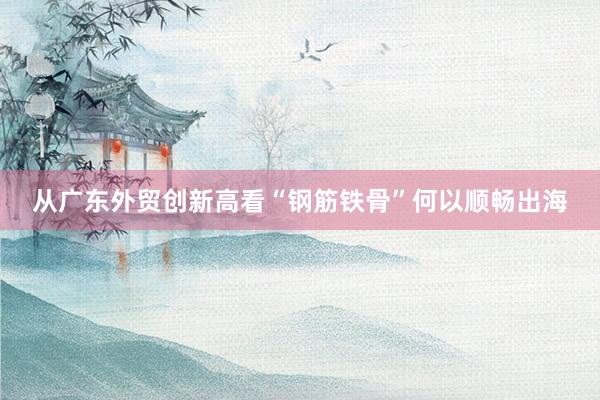 从广东外贸创新高看“钢筋铁骨”何以顺畅出海