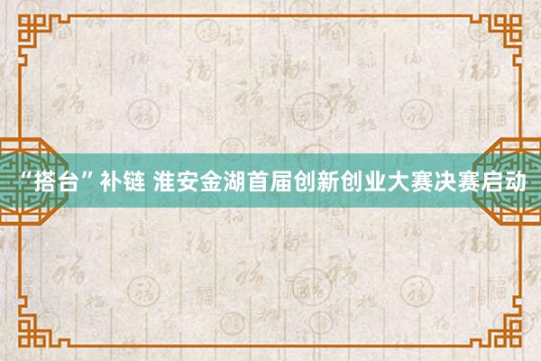 “搭台”补链 淮安金湖首届创新创业大赛决赛启动