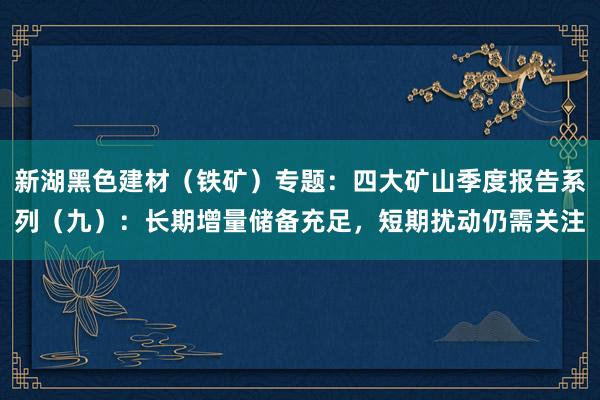 新湖黑色建材（铁矿）专题：四大矿山季度报告系列（九）：长期增量储备充足，短期扰动仍需关注