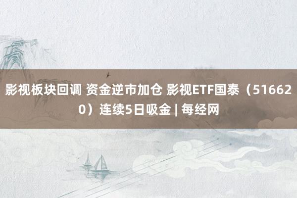 影视板块回调 资金逆市加仓 影视ETF国泰（516620）连续5日吸金 | 每经网
