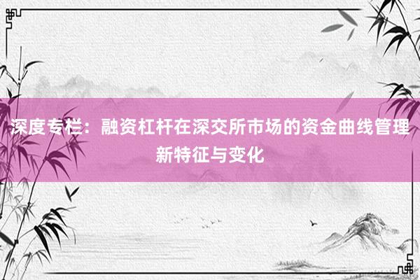 深度专栏：融资杠杆在深交所市场的资金曲线管理新特征与变化