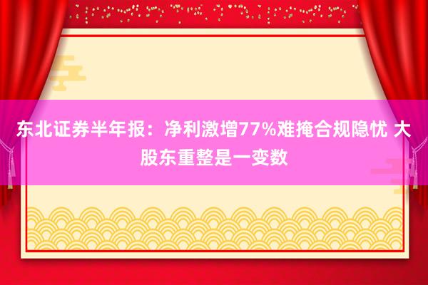 东北证券半年报：净利激增77%难掩合规隐忧 大股东重整是一变数