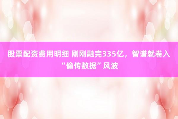 股票配资费用明细 刚刚融完335亿，智谱就卷入“偷传数据”风波