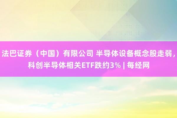 法巴证券（中国）有限公司 半导体设备概念股走弱，科创半导体相关ETF跌约3% | 每经网