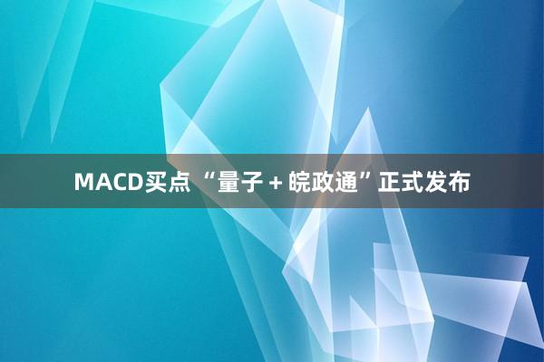 MACD买点 “量子＋皖政通”正式发布