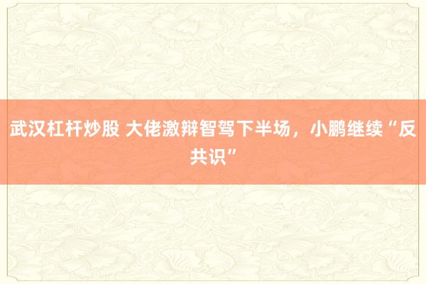 武汉杠杆炒股 大佬激辩智驾下半场，小鹏继续“反共识”